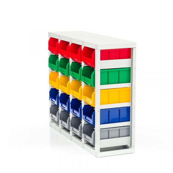 Стеллаж с направляющими мобильный односторонний V3-20 ячеек (125И), г/п 350кг