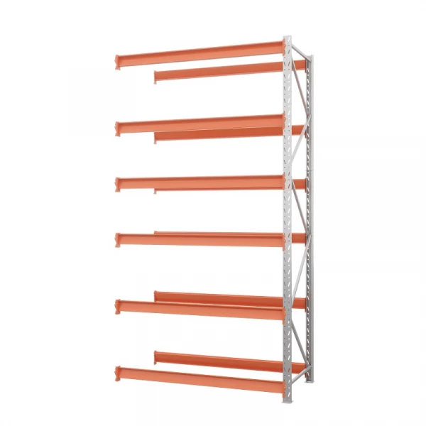 Секция приставная стеллажа металлического ОПТИМА, 4000х1250х785 мм. Полки: 6 шт. без настила