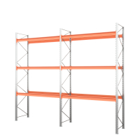 Две секции стеллажа металлического паллетного 4500х1800х1100 мм. Ярусы: пол+3 HV Market