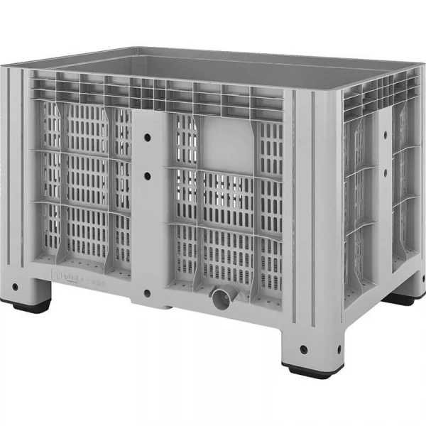 Контейнер пластиковый 1200х800х800 мм (перфорированный, на ножках) SDBOX 1208 P серый HV Market