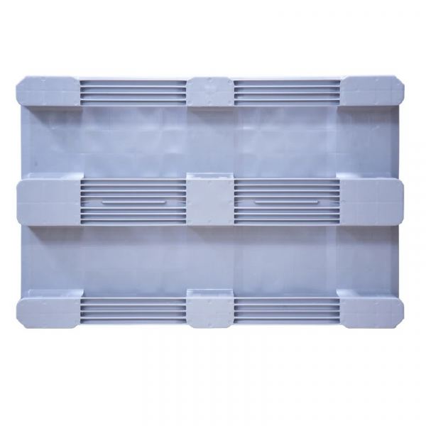 Поддон пластиковый IR 1208-3R-G (5000 кг, 1200х800х160 мм, сплошной, гигиенический, на 3-х полозьях, серый)