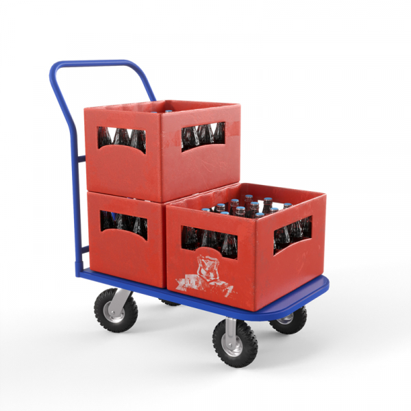 Тележка платформенная ТПТ (г/п 300 кг, 800x500 мм, колеса пневматические 250 мм)