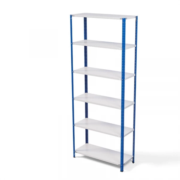 Стеллаж металлический ТС Лайт, синие стойки, 2500x1000x300 мм. Полки: 6 шт. металл (ТС 220100306с)