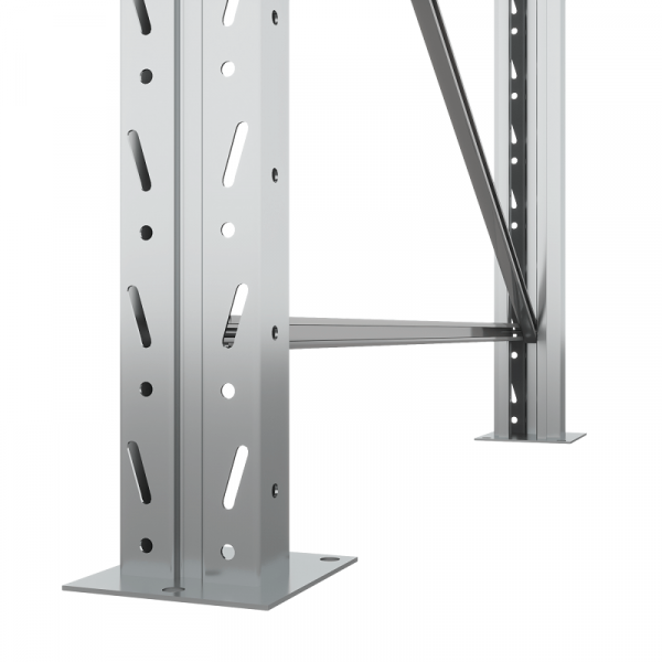 Стеллаж двойной глубины 5000х2700х1100 мм. Уровни хранения: пол+3 (2400 кг на ярус) HV Market