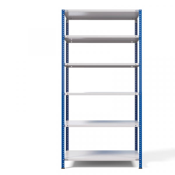 Стеллаж металлический ТС Лайт, синие стойки, 2200x1000x600 мм. Полки: 6 шт. металл (ТС 220100606с)