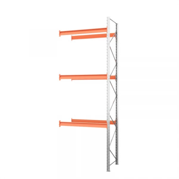 Секция приставная стеллажа металлического паллетного 5000х1800х1100 мм. Ярусы: пол+3