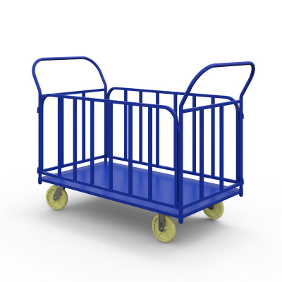 Тележка платформенная с трубчатыми бортами ТБ 1 (500х800) г/п 500 кг.200 чугун/полиуретан
