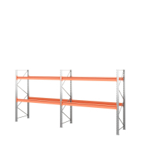 Две секции стеллажа металлического паллетного 3500х2700х1100 мм (70.1.5). Ярусы: пол+2 HV Market