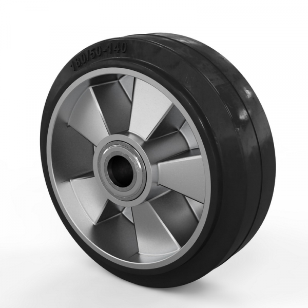 Колесо для гидравлической тележки, 180x50 мм, алюминий/резина (с подшипниками)