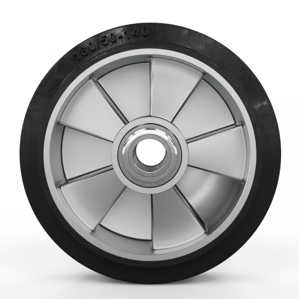 Колесо для гидравлической тележки, 180x50 мм, алюминий/резина (с подшипниками)