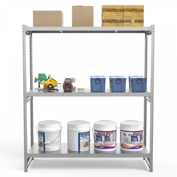 Стеллаж грузовой СГ Ультра (2500х1800х600) 3 яруса, цинк
