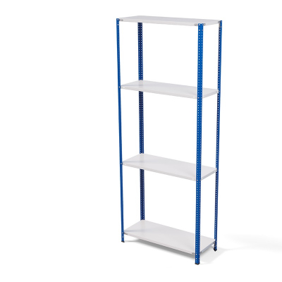 Стеллаж металлический ТС Лайт, синие стойки, 2500x1000x400 мм. Полки: 4 шт. металл (ТС 220100404с)