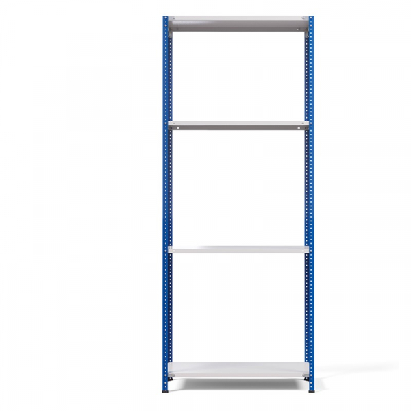 Стеллаж металлический ТС Лайт, синие стойки, 2500x1000x400 мм. Полки: 4 шт. металл (ТС 220100404с)
