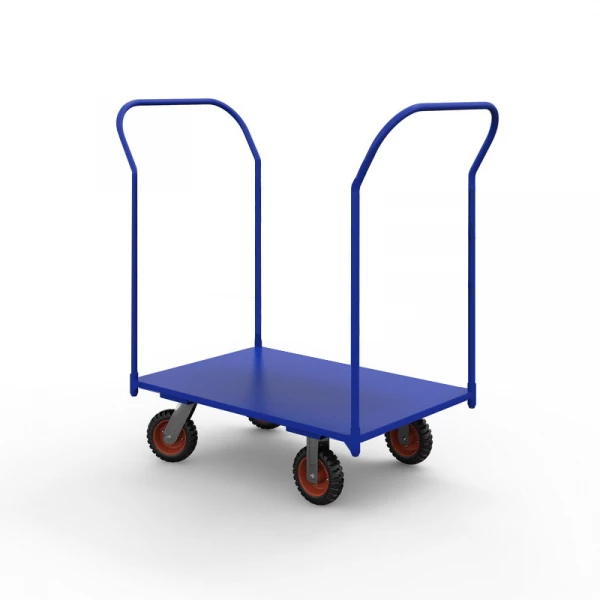 Тележка платформенная с двумя ручками ТЯ 2 основание (600х900) 200 черная резина