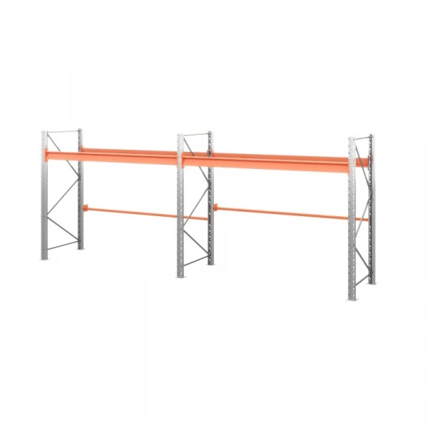 Две секции стеллажа металлического паллетного 2000х1800х1100 мм (85.1.5). Ярусы: пол+1