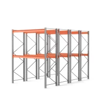 Стеллаж двойной глубины 3500х2700х1100 мм. Уровни хранения: пол+2 (1800 кг на ярус) HV Market