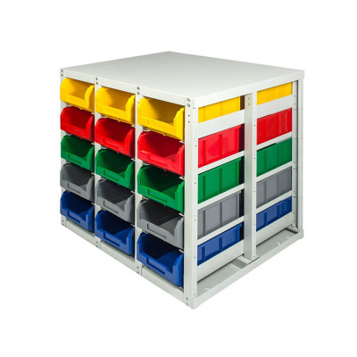 Стеллаж с направляющими стационарный двусторонний V3-30 ячеек HV Market