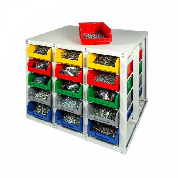 Стеллаж с направляющими стационарный двусторонний V3-30 ячеек HV Market