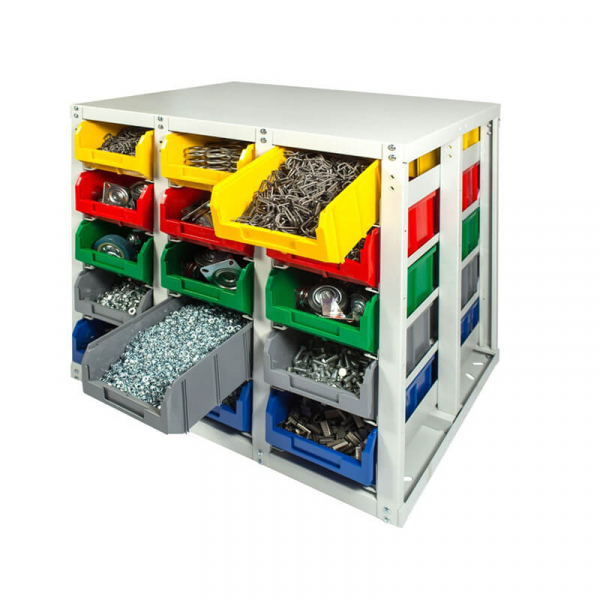 Стеллаж с направляющими стационарный двусторонний V3-30 ячеек HV Market