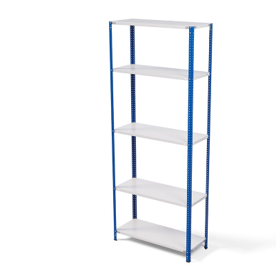 Стеллаж металлический ТС Лайт, синие стойки, 2500x1000x400 мм. Полки: 5 шт. металл (ТС 220100405с)