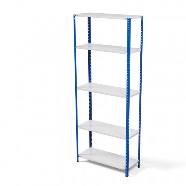 Стеллаж металлический ТС Лайт, синие стойки, 2500x1000x400 мм. Полки: 5 шт. металл (ТС 220100405с)