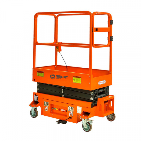 Подъемник ножничный несамоходный SJY-0.3-3 (AC&DC, 300 кг, 3 м) SMARTLIFT (SMART)