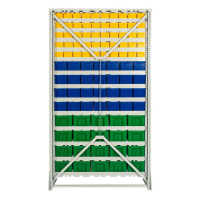 Стойка 1150х2000 односторонняя В1-05-04-04  (желтый/синий/зеленый) HV Market