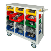 Стеллаж с направляющими мобильный односторонний V3-15 ячеек (125И), г/п350кг HV Market