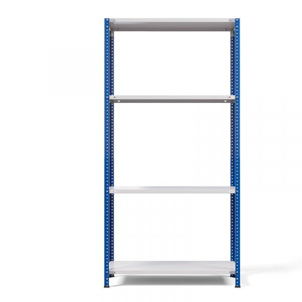 Стеллаж металлический ТС Лайт, синие стойки, 2200x1000x400 мм. Полки: 4 шт. металл (ТС 220100404с)