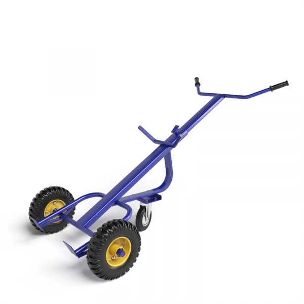 Тележка для перевозки и хранения металлических бочек КБ 2 г/п 220 кг колеса пневматические 250 мм