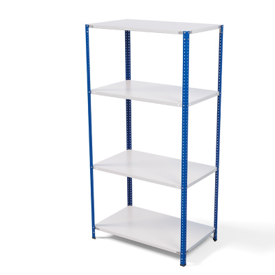 Стеллаж металлический ТС Лайт, синие стойки, 2000x1000x500 мм. Полки: 4 шт. металл (ТС 200100504с)
