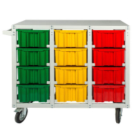 Стеллаж с направляющими мобильный односторонний V4-12ячеек (200К), г/п до 500кг HV Market