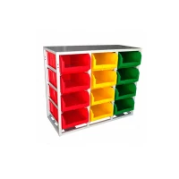 Стеллаж с направляющими стационарный односторонний V4-12ячеек HV Market