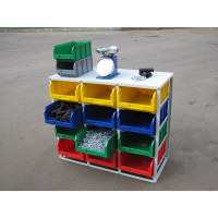 Стеллаж с направляющими стационарный односторонний V4-12ячеек HV Market