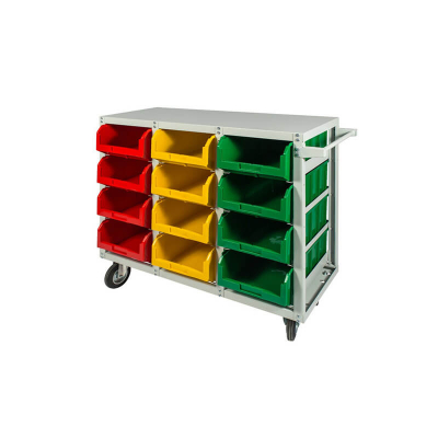 Стеллаж с направляющими мобильный односторонний V4-12ячеек (160К), г/п до 300кг HV Market