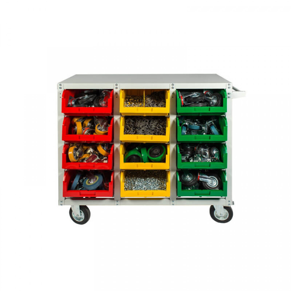 Стеллаж с направляющими мобильный односторонний V4-12ячеек (160К), г/п до 300кг