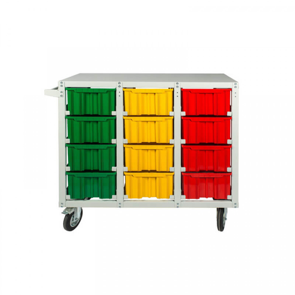 Стеллаж с направляющими мобильный односторонний V4-12ячеек (160К), г/п до 300кг