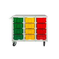 Стеллаж с направляющими мобильный односторонний V4-12ячеек (160К), г/п до 300кг HV Market