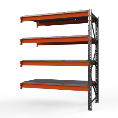 Секция приставная стеллажа металлического ОПТИМА, 3500х1530х785 мм. Полки: 4 шт. метал. HV Market