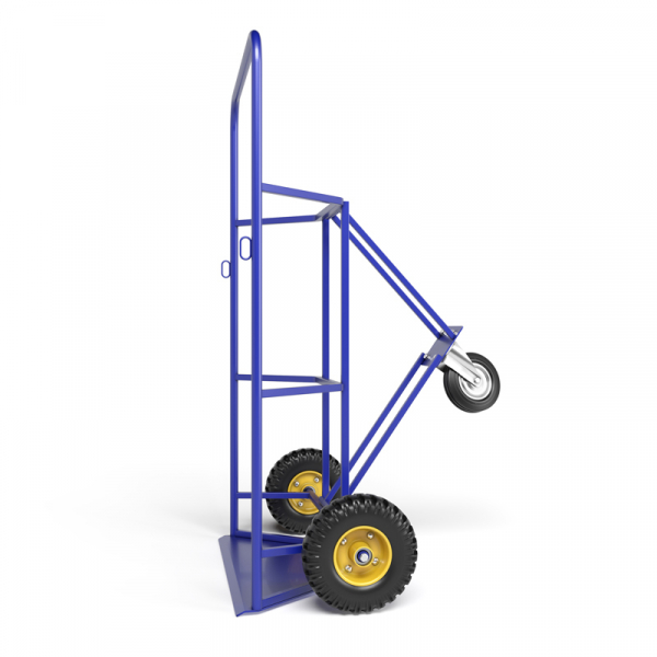 Тележка для перевозки двух газовых баллонов КП 2 г/п 220 кг. колеса пневматические 250 мм.