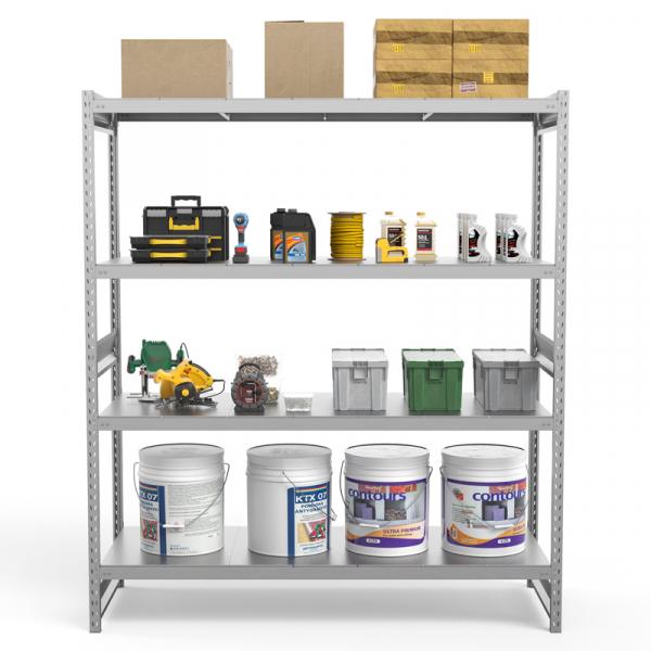 Стеллаж грузовой СГ Ультра (2500х2100х600) 4 яруса, цинк