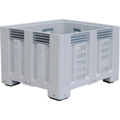 Контейнер пластиковый 1200х1000х758 мм (перфорированный, на ножках) TR-Box 1210 P (758) серый HV Market