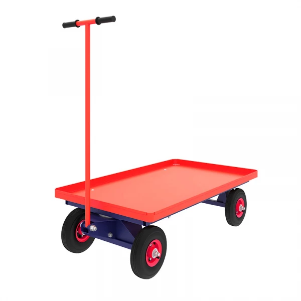 Тележка платформенная с поворотной осью ТПО 7 (800х1400) г/п 450 кг.колеса пневматические 250 мм.