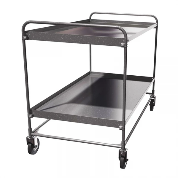 Тележка 2-х ярусная из нержавеющей стали СТ НЖ 1 (500х800) колеса болтовое крепление 125 мм.