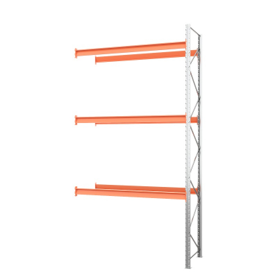 Секция приставная стеллажа металлического паллетного 5000х2700х1100 мм. Ярусы: пол+3