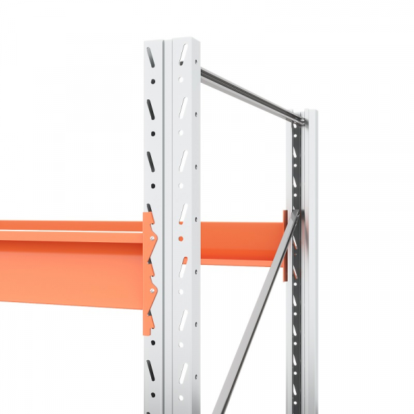 Секция приставная стеллажа металлического паллетного 5000х2700х1100 мм. Ярусы: пол+3