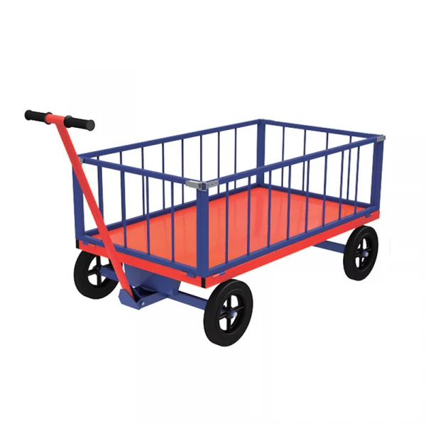 Тележка с поворотной осью ТПОБ 5 Т (700х1200) г/п 600 кг.колеса литые чугун.обод 250 мм.