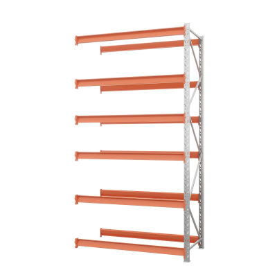 Секция приставная стеллажа металлического ОПТИМА, 3500х2500х785 мм. Полки: 6 шт. без настила