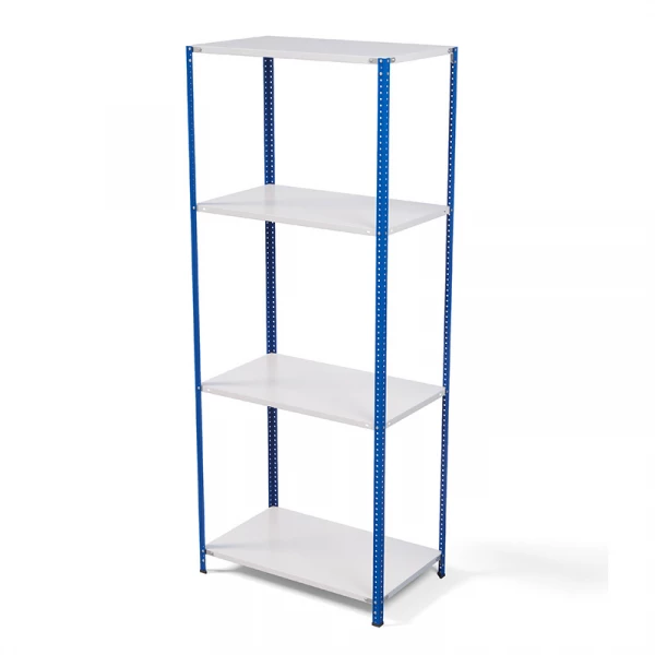Стеллаж металлический ТС Лайт, синие стойки, 2500x1000x600 мм. Полки: 4 шт. металл (ТС 220100604с)
