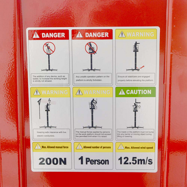 Телескопический одномачтовый подъемник ZX-1-060 OXLIFT 6 м 125 кг